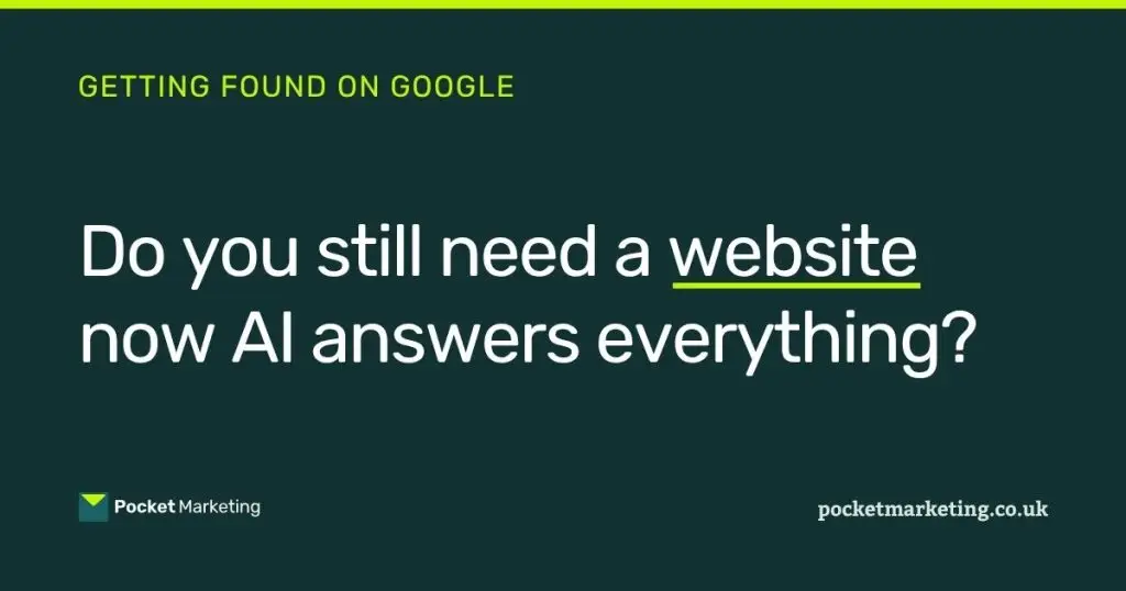 Do you still need a website now AI answers everything, Pocket Marketing blog