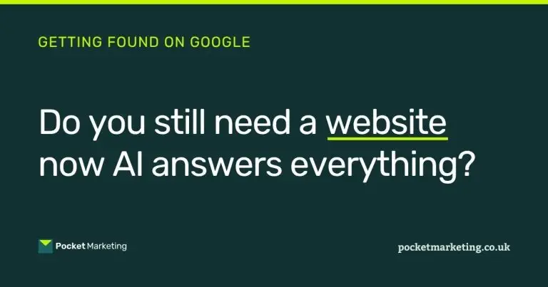 Do you still need a website now AI answers everything, Pocket Marketing blog