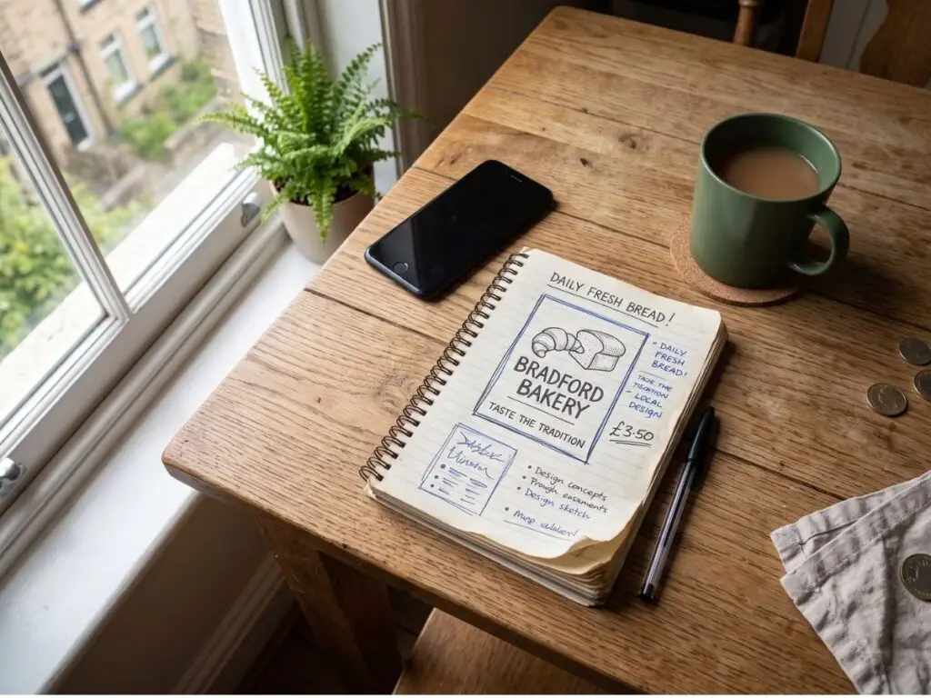Planning a social media advertising campaign on paper
