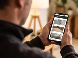 Customer viewing a local builder’s website on a phone